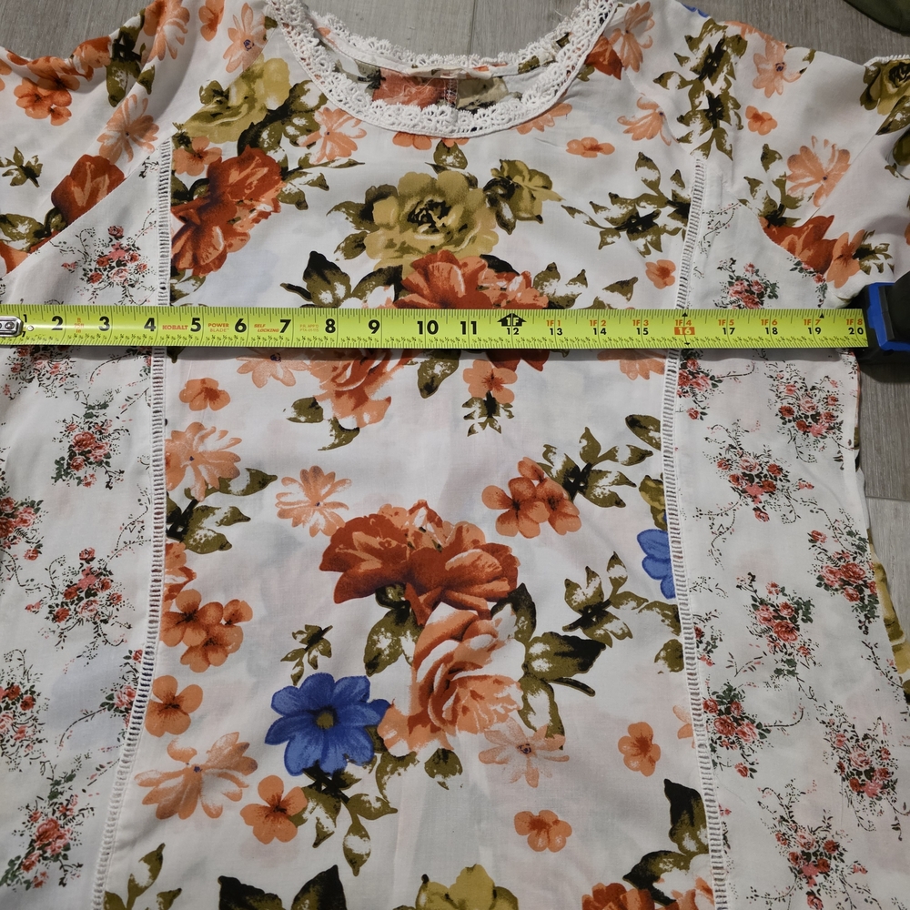 🌸 Flowy Floral Boho Blouse | Bell Sleeve | Cottagecore | Size Large 🌸 - Picture 9 of 14